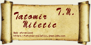 Tatomir Miletić vizit kartica